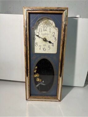 Gold and Blue Pendulum Wall Clock